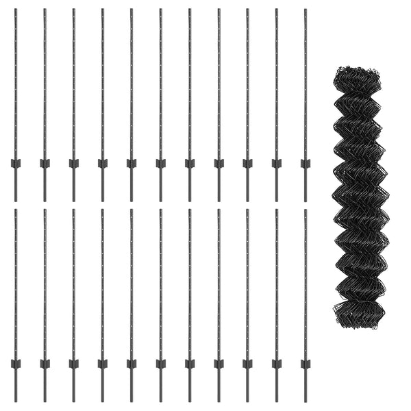 Ketjuaidalla varustettu aita 25 x 1,2 m PVC-pinnoitettu teräs
