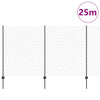Ketjuaidalla varustettu aita 25 x 1,4 m PVC-pinnoitettu teräs