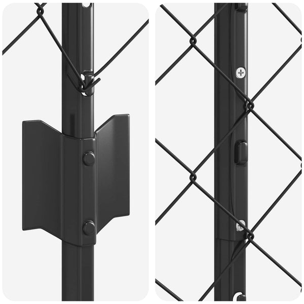 Ketjuaidalla varustettu aita 25 x 1,6 m PVC-pinnoitettu teräs