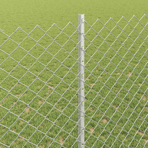 Ketjuaidalla varustettu aita 10 x 1,4 m Galvanoitu teräs Hopea