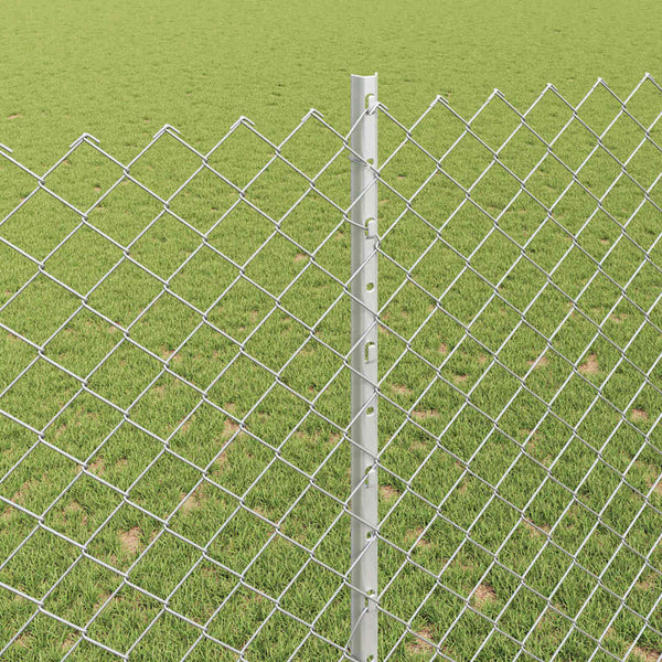 Ketjuaidalla varustettu aita 10 x 1,5 m Galvanoitu teräs Hopea