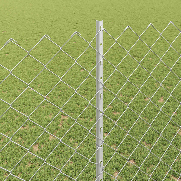 Ketjuaidalla varustettu aita 10 x 1,5 m Galvanoitu teräs Hopea