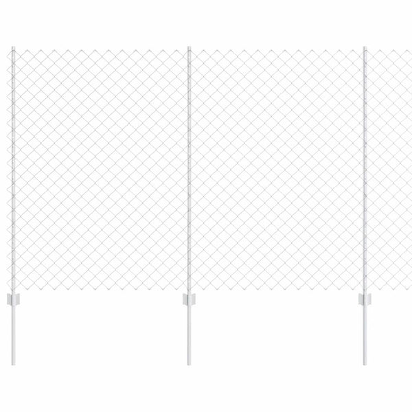 Ketjuaidalla varustettu aita 10 x 1,5 m Galvanoitu teräs Hopea