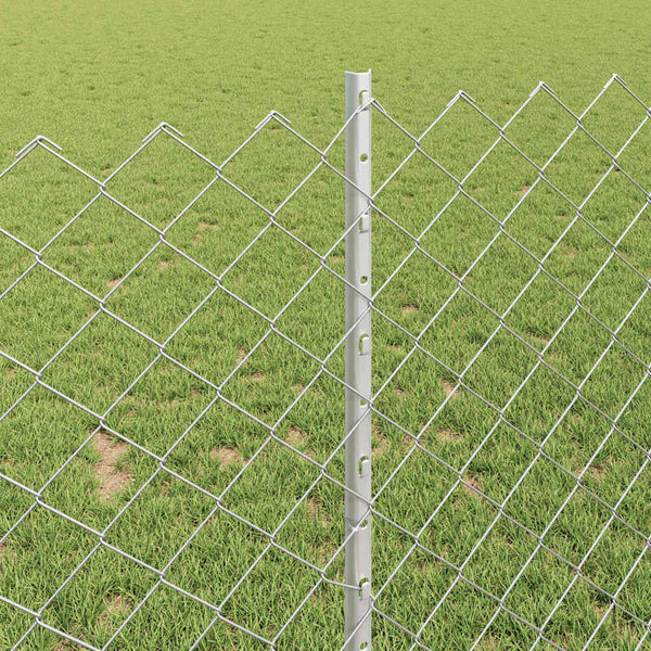 Ketjuaidalla varustettu aita 25 x 1 m Galvanoitu teräs Hopea