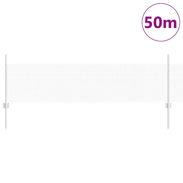 Käytävä suljettu langoitettu aitarakenne 50 x 0,5 m Hopea