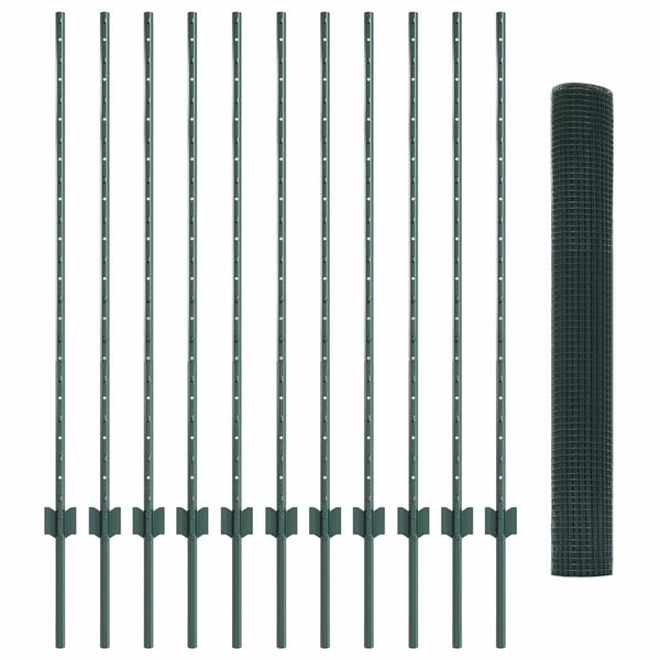 Käytävä suljettu langoitettu aitarakenne 25 x 1,2 m Vihreä