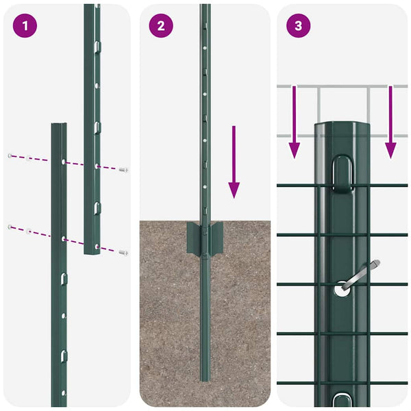 Käytävä suljettu langoitettu aitarakenne 25 x 1,4 m Vihreä