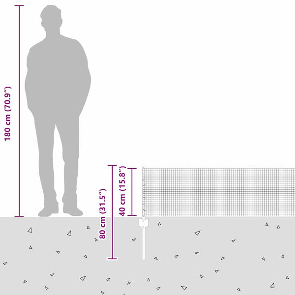 Käytävä suljettu langoitettu aitarakenne 10 x 0,4 m Harmaa
