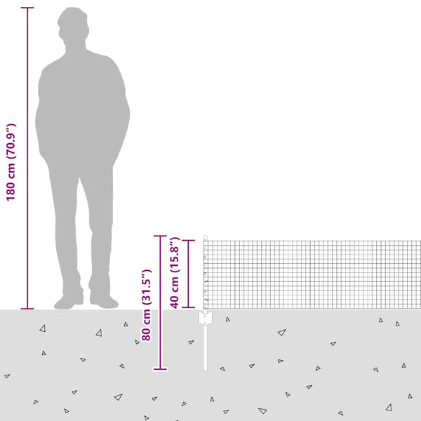 Käytävä suljettu langoitettu aitarakenne 10 x 0,4 m Harmaa