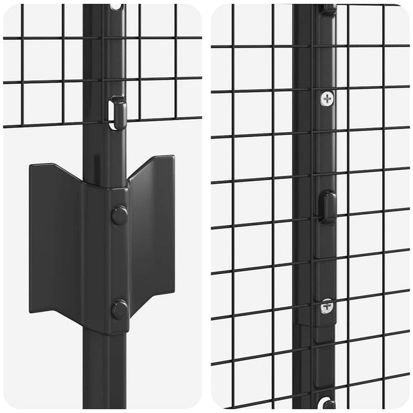 Käytävä suljettu langoitettu aitarakenne 10 x 1,4 m Harmaa