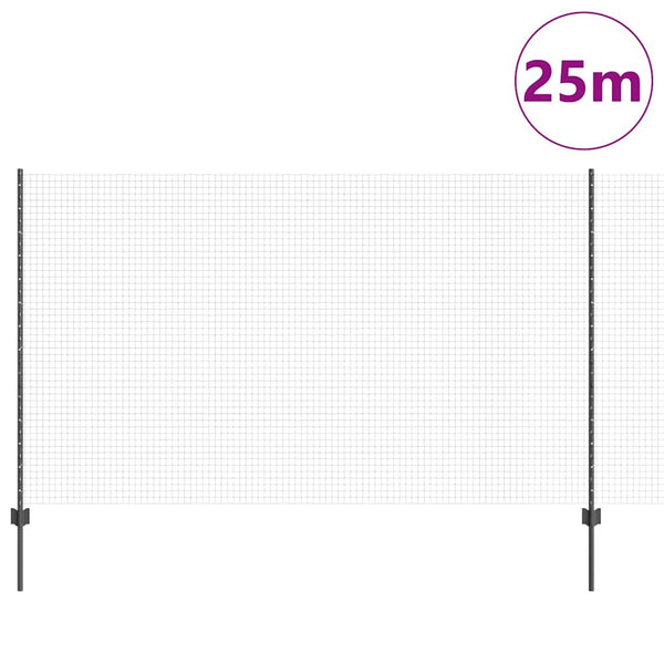 Käytävä suljettu langoitettu aitarakenne 25 x 1,4 m Harmaa