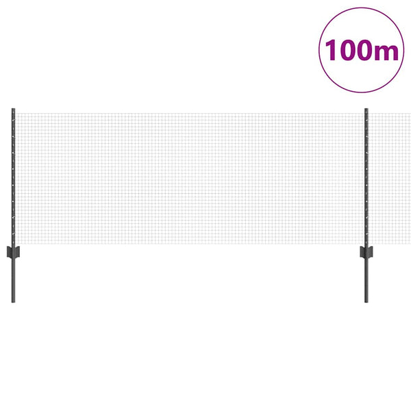Käytävä suljettu langoitettu aitarakenne 100 x 0,8 m Harmaa