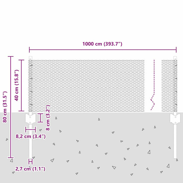 Hitsattu lankaa 10 x 0,4 m PVC-pinnoitettu teräs Vihreä Verkko