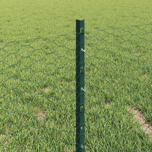 Kuusikulmainen aita pylväällä 10 x 0,4 m PVC-pinnoitettu teräs