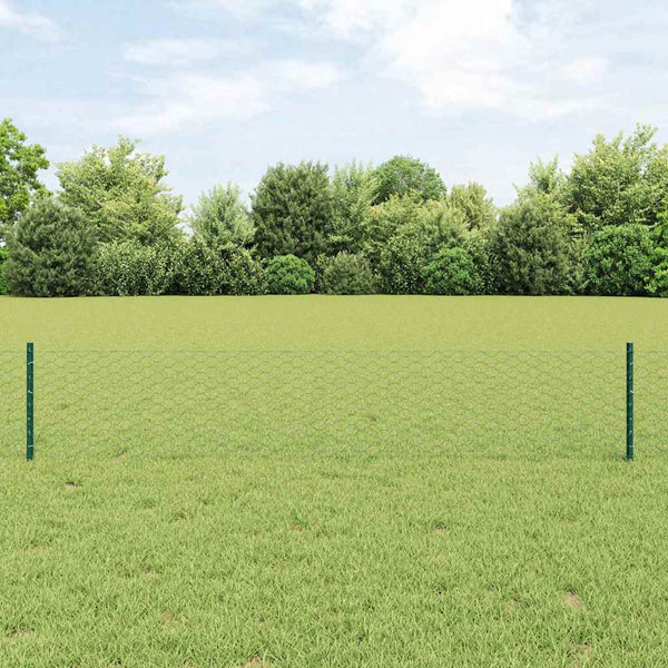 Kuusikulmainen aita pylväällä 10 x 0,4 m PVC-pinnoitettu teräs