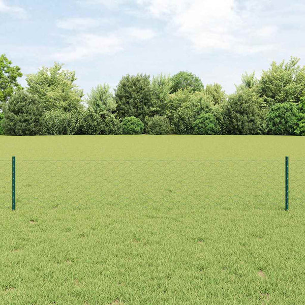 Kuusikulmainen aita pylväällä 10 x 0,4 m PVC-pinnoitettu teräs