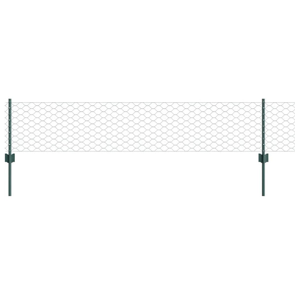 Kuusikulmainen aita pylväällä 10 x 0,4 m PVC-pinnoitettu teräs