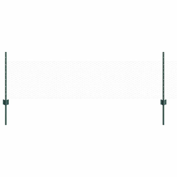 Kuusikulmainen aita pylväällä 10 x 0,5 m PVC-pinnoitettu teräs