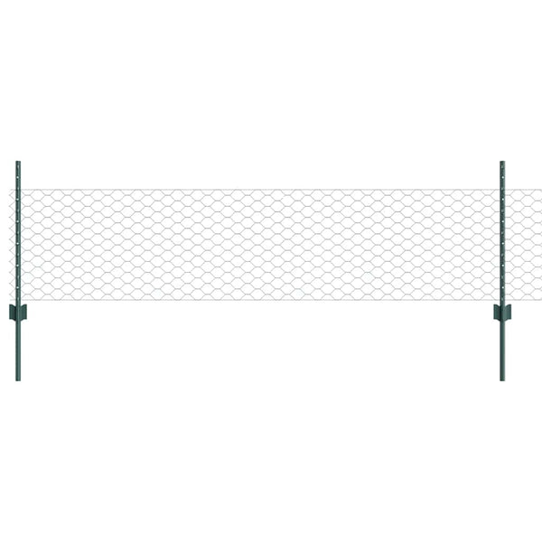 Kuusikulmainen aita pylväällä 10 x 0,5 m PVC-pinnoitettu teräs