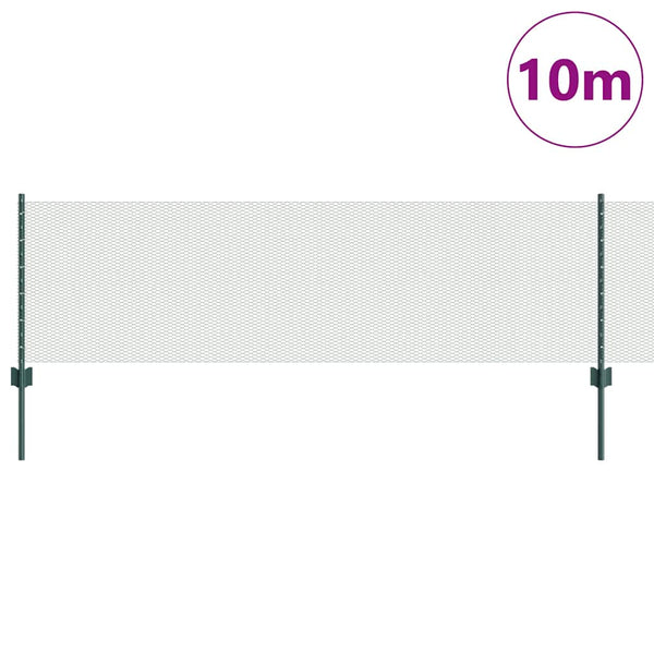 Kuusikulmainen aita pylväällä 10 x 0,6 m PVC-pinnoitettu teräs
