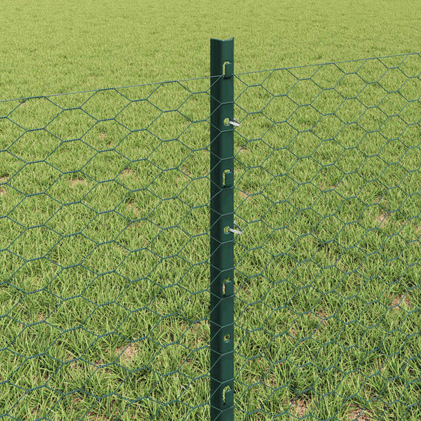 Kuusikulmainen aita pylväällä 10 x 0,6 m PVC-pinnoitettu teräs
