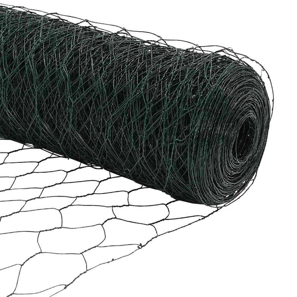 Kuusikulmainen aita pylväällä 10 x 1,2 m PVC-pinnoitettu teräs