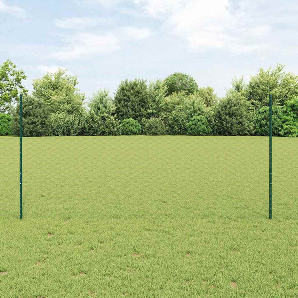 Kuusikulmainen aita pylväällä 10 x 1,2 m PVC-pinnoitettu teräs