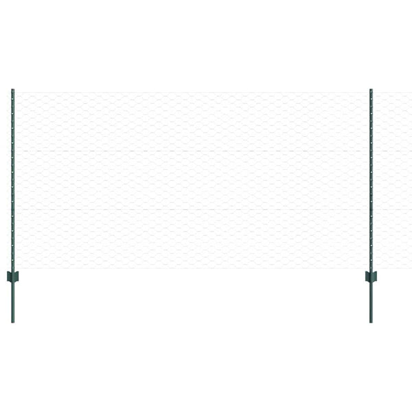 Kuusikulmainen aita pylväällä 10 x 1,2 m PVC-pinnoitettu teräs