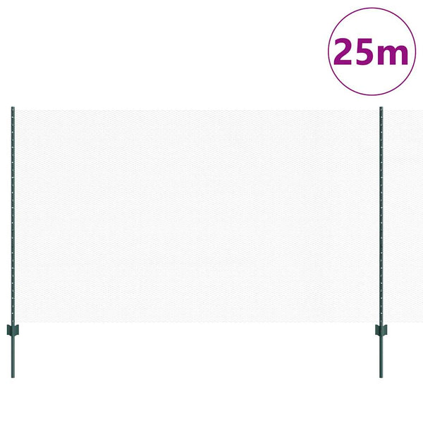 Kuusikulmainen aita pylväällä 10 x 1,4 m PVC-pinnoitettu teräs