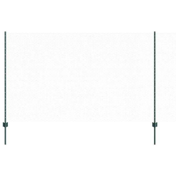 Kuusikulmainen aita pylväällä 10 x 1,4 m PVC-pinnoitettu teräs