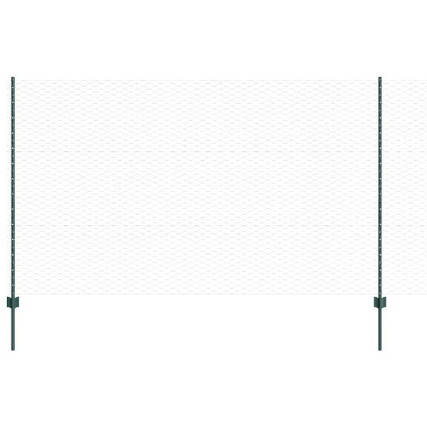 Kuusikulmainen aita pylväällä 10 x 1,4 m PVC-pinnoitettu teräs