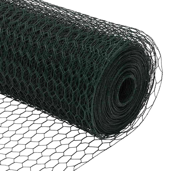 Kuusikulmainen aita pylväällä 10 x 1,6 m PVC-pinnoitettu teräs