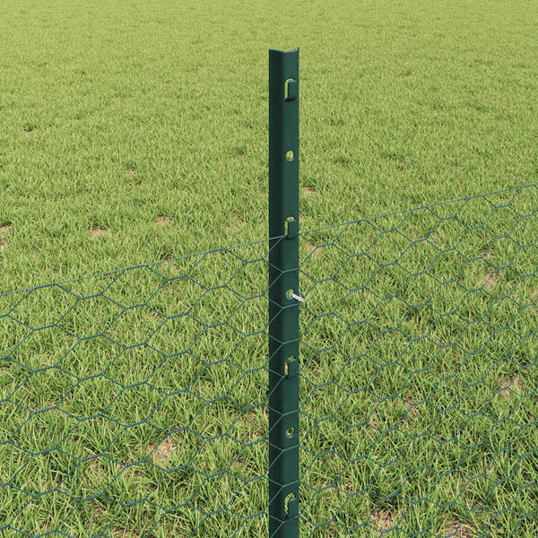 Kuusikulmainen aita pylväällä 25 x 0,5 m PVC-pinnoitettu teräs