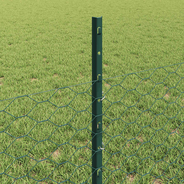 Kuusikulmainen aita pylväällä 25 x 0,5 m PVC-pinnoitettu teräs