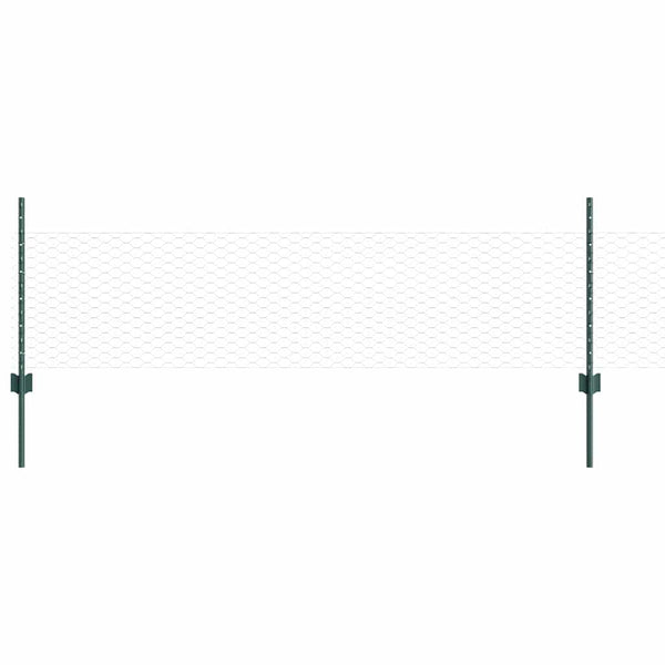 Kuusikulmainen aita pylväällä 25 x 0,5 m PVC-pinnoitettu teräs