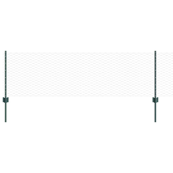 Kuusikulmainen aita pylväällä 25 x 0,6 m PVC-pinnoitettu teräs