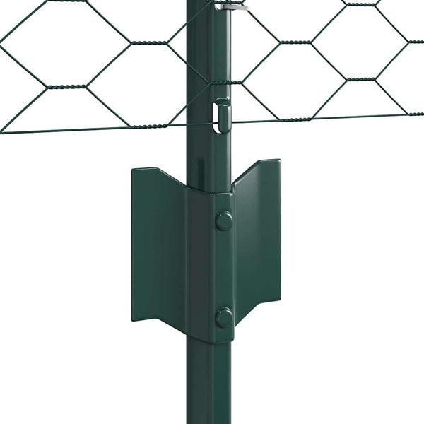 Kuusikulmainen aita pylväällä 25 x 0,6 m PVC-pinnoitettu teräs