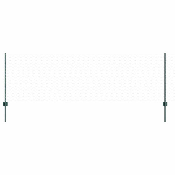 Kuusikulmainen aita pylväällä 25 x 0,8 m PVC-pinnoitettu teräs