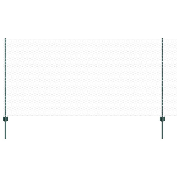 Kuusikulmainen aita pylväällä 25 x 1,2 m PVC-pinnoitettu teräs