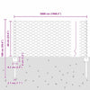 Kuusikulmainen aita pylväällä 50 x 0,6 m PVC-pinnoitettu teräs