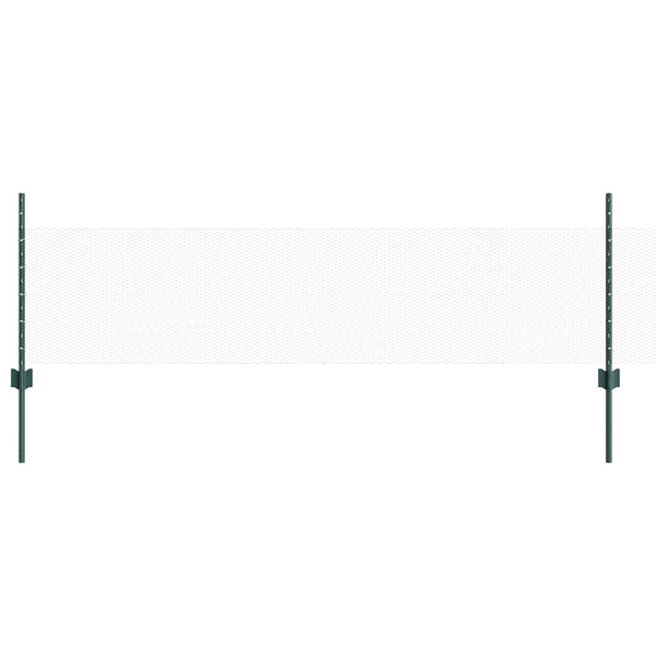 Kuusikulmainen aita pylväällä 100 x 0,5 m PVC-pinnoitettu teräs