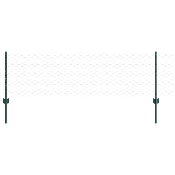 Kuusikulmainen aita pylväällä 100 x 0,6 m PVC-pinnoitettu teräs