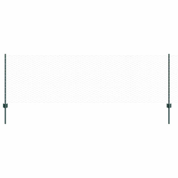 Kuusikulmainen aita pylväällä 100 x 0,8 m PVC-pinnoitettu teräs