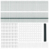 Kuusikulmainen aita pylväällä 100 x 1 m PVC-pinnoitettu teräs