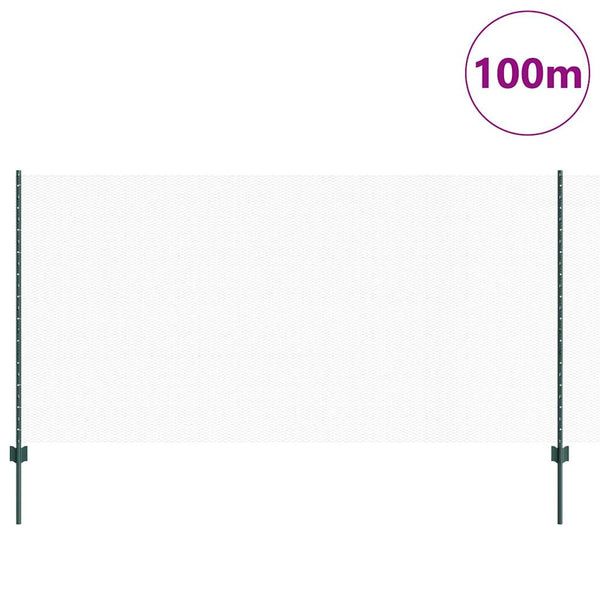Kuusikulmainen aita pylväällä 100 x 1,2 m PVC-pinnoitettu teräs