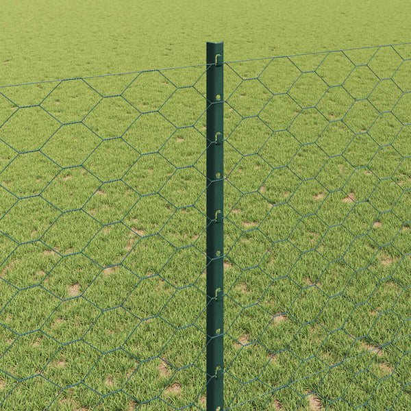 Kuusikulmainen aita pylväällä 100 x 1,4 m PVC-pinnoitettu teräs