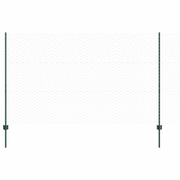 Kuusikulmainen aita pylväällä 100 x 1,4 m PVC-pinnoitettu teräs
