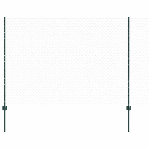 Kuusikulmainen aita pylväällä 100 x 1,5 m PVC-pinnoitettu teräs