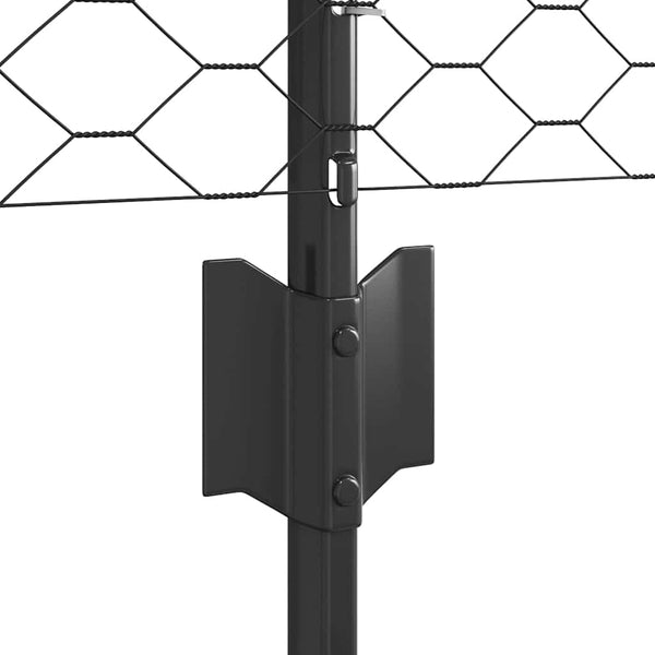 Kuusikulmainen aita pylväällä 10 x 0,4 m PVC-pinnoitettu teräs