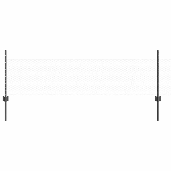 Kuusikulmainen aita pylväällä 10 x 0,5 m PVC-pinnoitettu teräs
